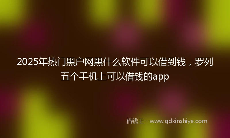 2025年热门黑户网黑什么软件可以借到钱，罗列五个手机上可以借钱的app