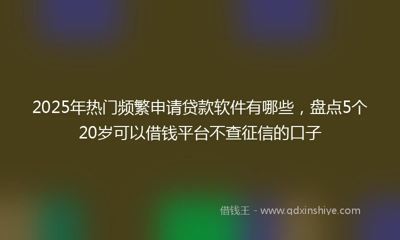 2025年热门频繁申请贷款软件有哪些，盘点5个20岁可以借钱平台不查征信的口子