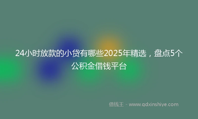 24小时放款的小贷有哪些2025年精选，盘点5个公积金借钱平台