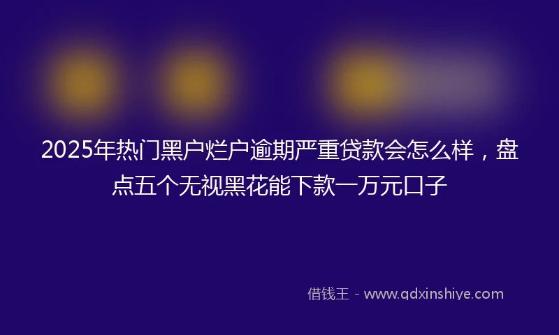 2025年热门黑户烂户逾期严重贷款会怎么样，盘点五个无视黑花能下款一万元口子