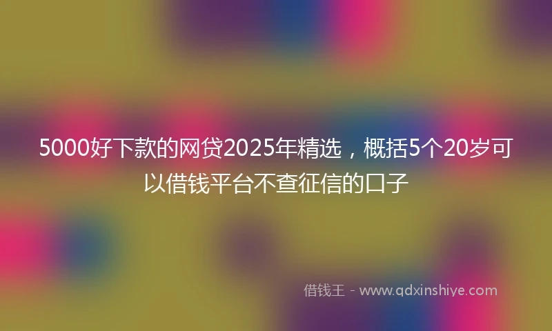 5000好下款的网贷2025年精选，概括5个20岁可以借钱平台不查征信的口子