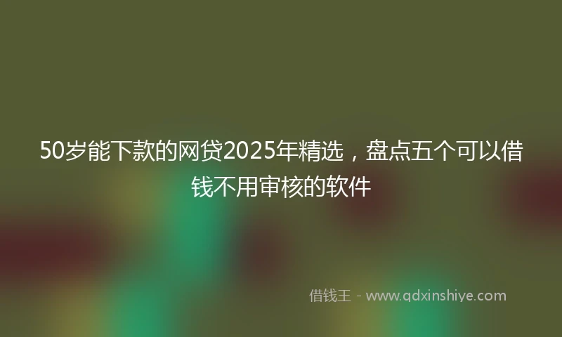 50岁能下款的网贷2025年精选，盘点五个可以借钱不用审核的软件