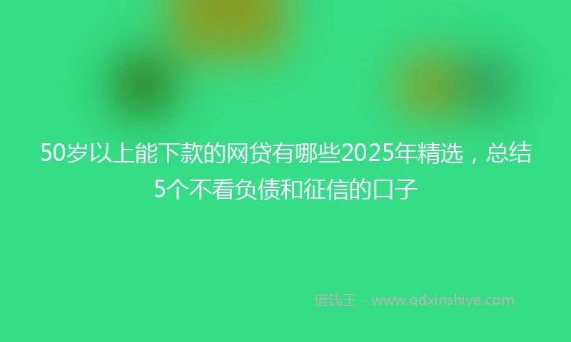 50岁以上能下款的网贷有哪些2025年精选，总结5个不看负债和征信的口子