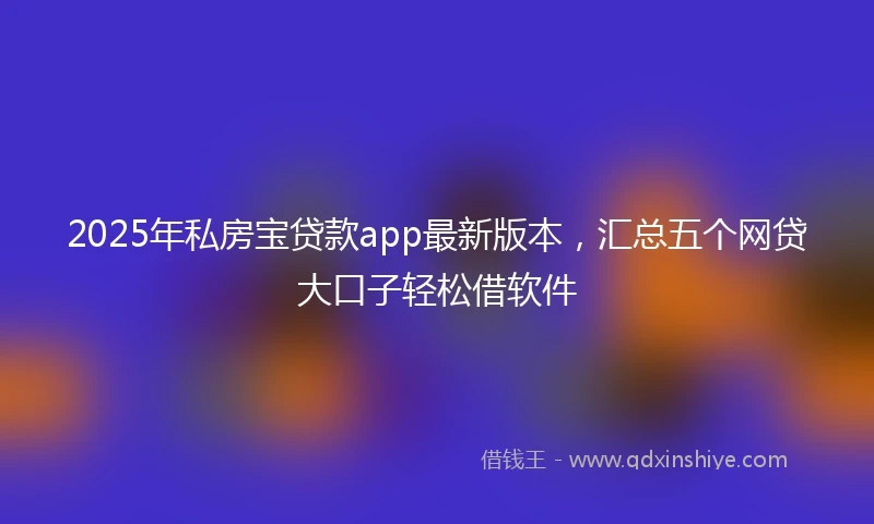 2025年私房宝贷款app最新版本，汇总五个网贷大口子轻松借软件
