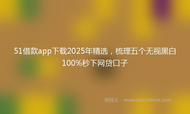 51借款app下载2025年精选，梳理五个无视黑白100%秒下网贷口子