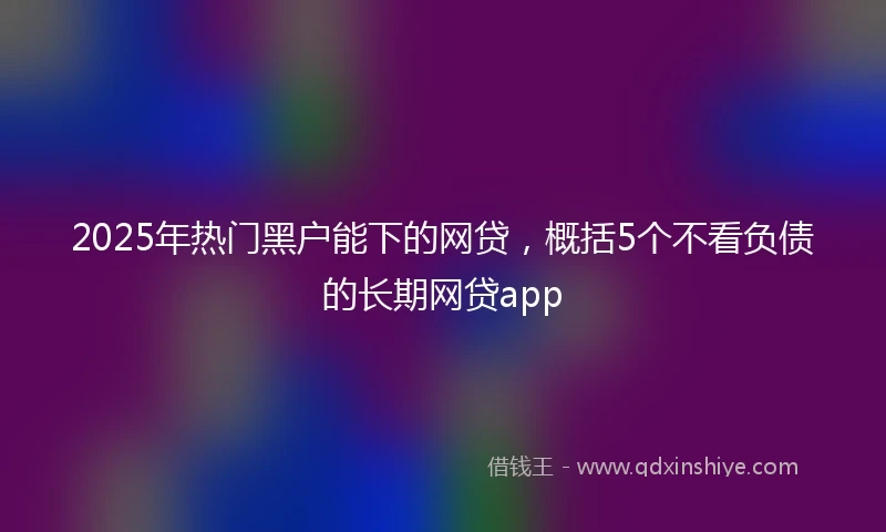 2025年热门黑户能下的网贷，概括5个不看负债的长期网贷app