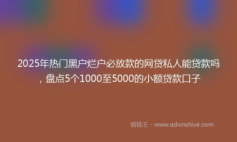 2025年热门黑户烂户必放款的网贷私人能贷款吗，盘点5个1000至5000的小额贷款口子