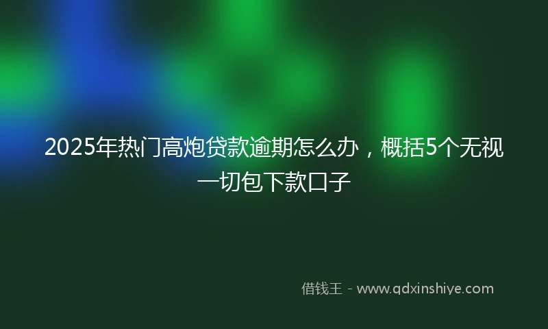 2025年热门高炮贷款逾期怎么办，概括5个无视一切包下款口子