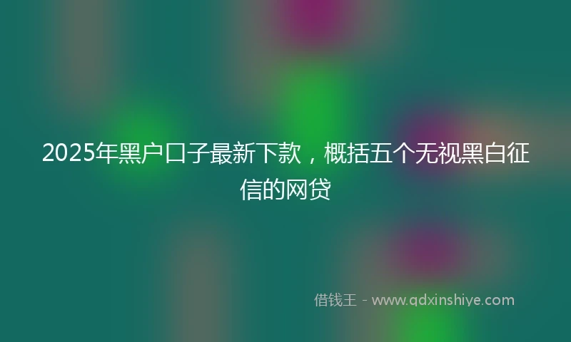 2025年黑户口子最新下款，概括五个无视黑白征信的网贷
