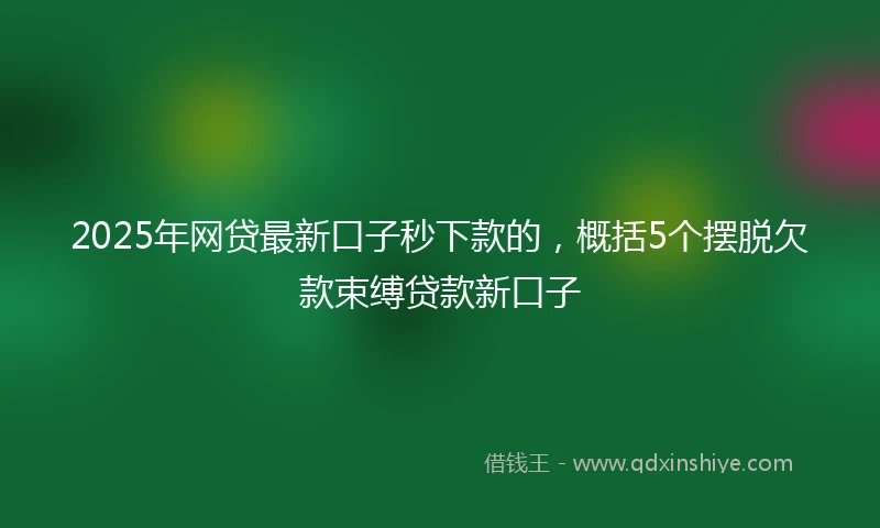2025年网贷最新口子秒下款的，概括5个摆脱欠款束缚贷款新口子