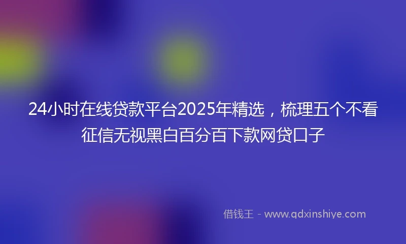 24小时在线贷款平台2025年精选，梳理五个不看征信无视黑白百分百下款网贷口子