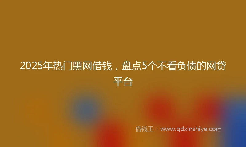 2025年热门黑网借钱，盘点5个不看负债的网贷平台