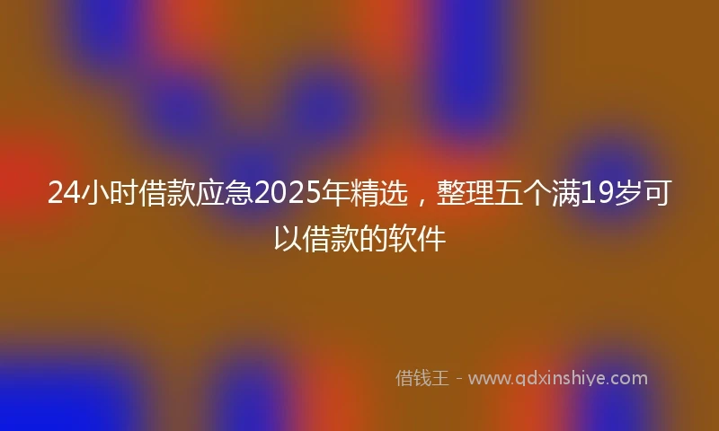 24小时借款应急2025年精选，整理五个满19岁可以借款的软件