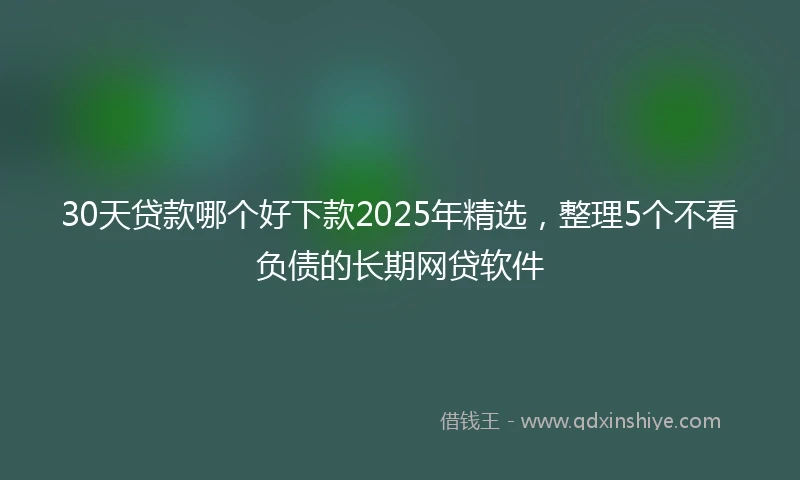 30天贷款哪个好下款2025年精选，整理5个不看负债的长期网贷软件