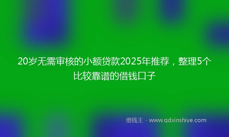 20岁无需审核的小额贷款2025年推荐，整理5个比较靠谱的借钱口子