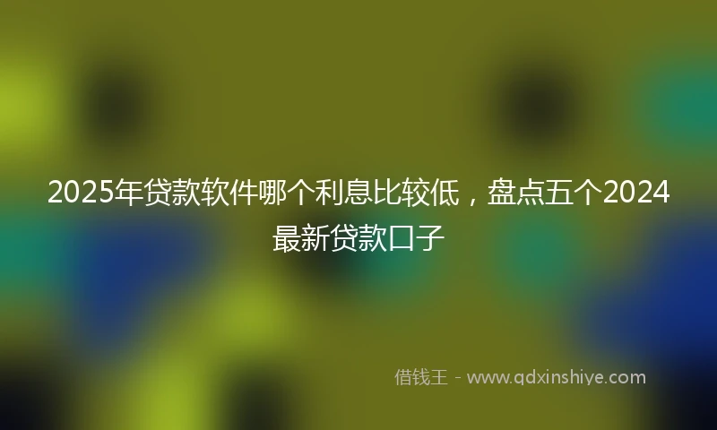 2025年贷款软件哪个利息比较低，盘点五个2024最新贷款口子