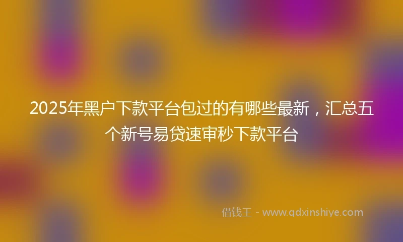 2025年黑户下款平台包过的有哪些最新，汇总五个新号易贷速审秒下款平台