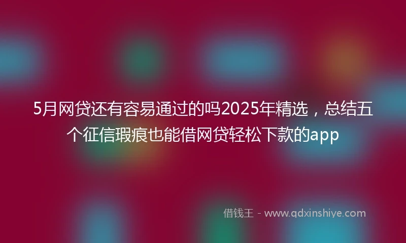 5月网贷还有容易通过的吗2025年精选，总结五个征信瑕疵也能借网贷轻松下款的app