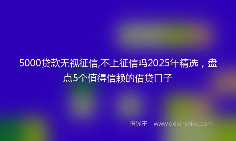 5000贷款无视征信,不上征信吗2025年精选,盘点5个值得信赖的借贷口子