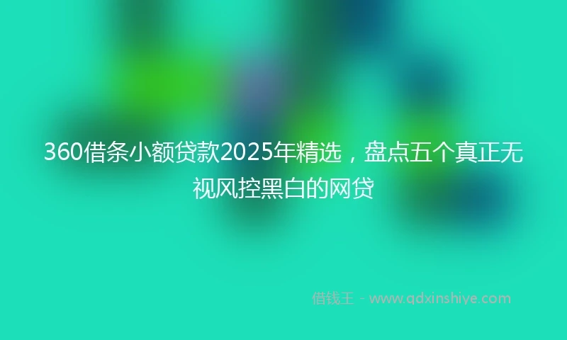 360借条小额贷款2025年精选，盘点五个真正无视风控黑白的网贷