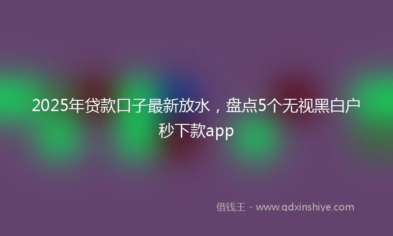 2025年贷款口子最新放水，盘点5个无视黑白户秒下款app
