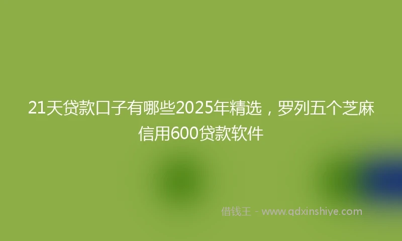 21天贷款口子有哪些2025年精选，罗列五个芝麻信用600贷款软件