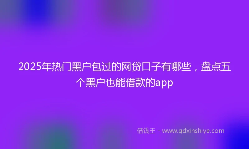 2025年热门黑户包过的网贷口子有哪些，盘点五个黑户也能借款的app