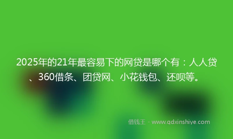 2025年的21年最容易下的网贷是哪个有：人人贷、360借条、团贷网、小花钱包、还呗等。