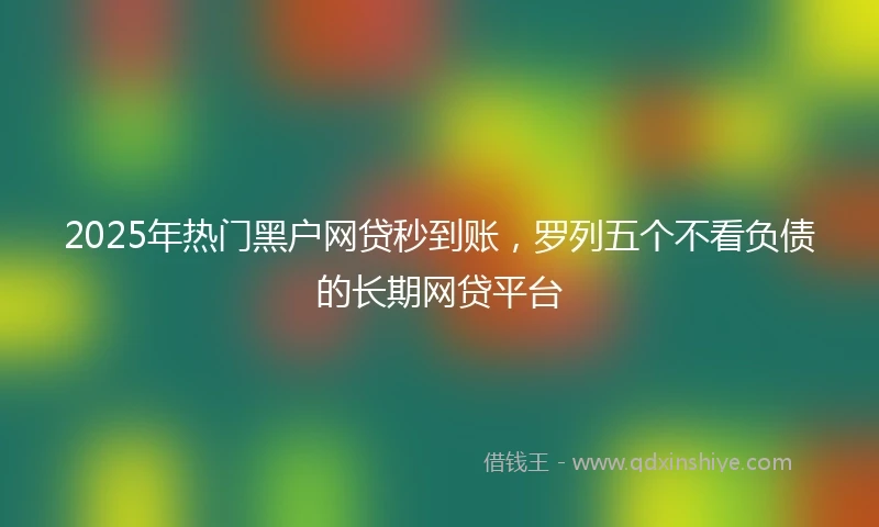 2025年热门黑户网贷秒到账，罗列五个不看负债的长期网贷平台