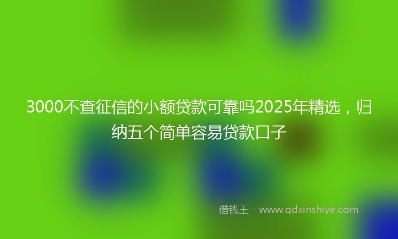 3000不查征信的小额贷款可靠吗2025年精选，归纳五个简单容易贷款口子