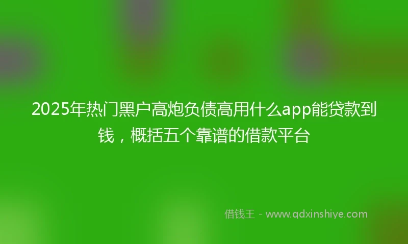 2025年热门黑户高炮负债高用什么app能贷款到钱，概括五个靠谱的借款平台