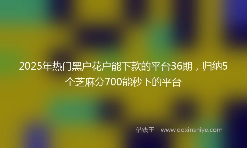 2025年热门黑户花户能下款的平台36期，归纳5个芝麻分700能秒下的平台