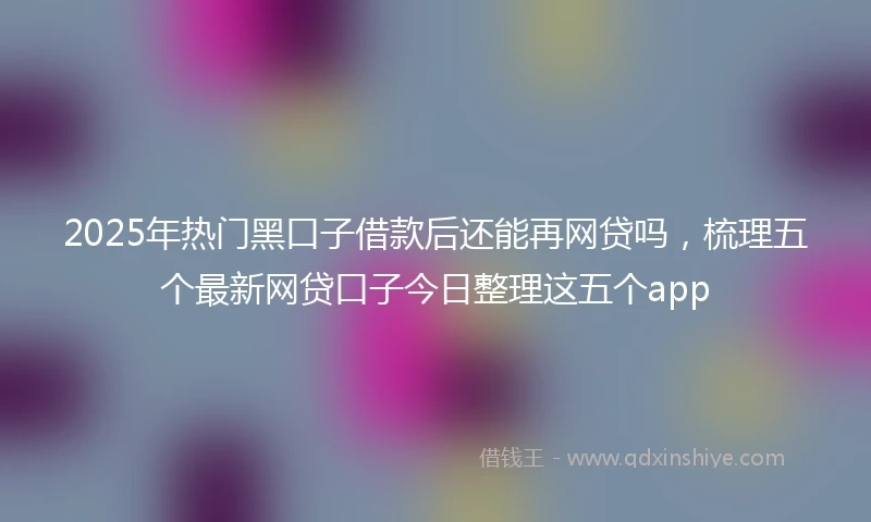 2025年热门黑口子借款后还能再网贷吗，梳理五个最新网贷口子今日整理这五个app