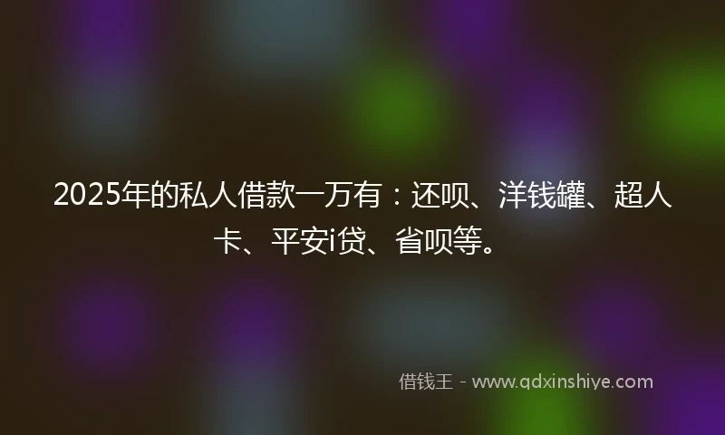 2025年的私人借款一万有：还呗、洋钱罐、超人卡、平安i贷、省呗等。