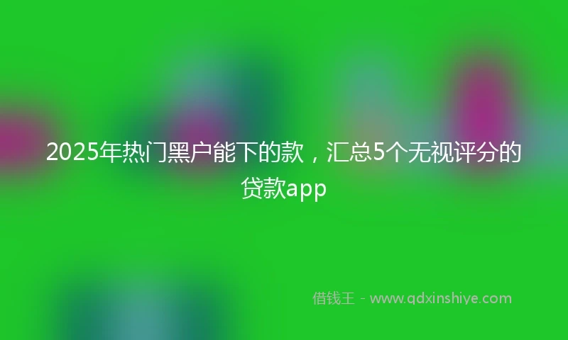 2025年热门黑户能下的款，汇总5个无视评分的贷款app