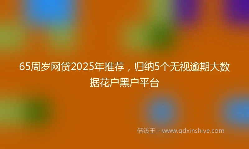 65周岁网贷2025年推荐，归纳5个无视逾期大数据花户黑户平台