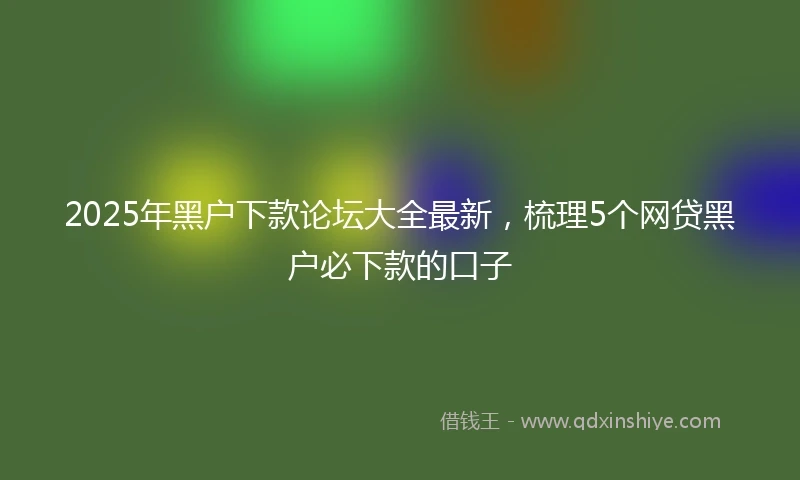 2025年黑户下款论坛大全最新，梳理5个网贷黑户必下款的口子