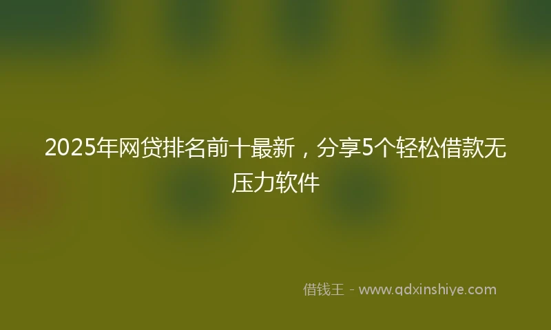 2025年网贷排名前十最新，分享5个轻松借款无压力软件