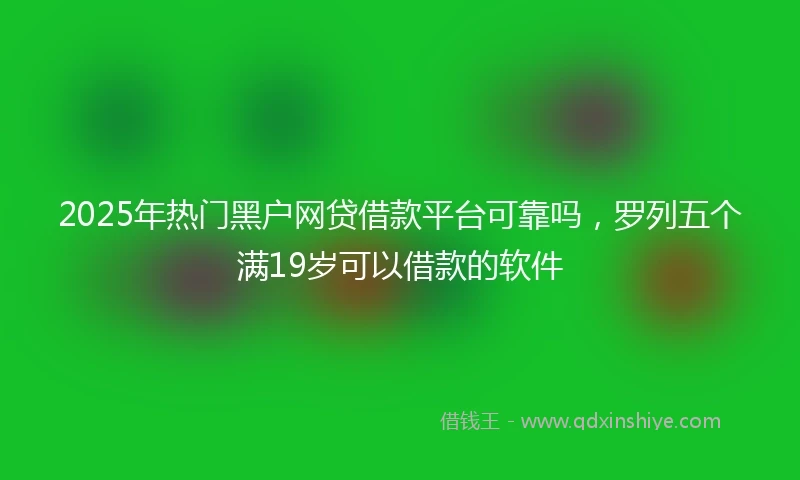 2025年热门黑户网贷借款平台可靠吗，罗列五个满19岁可以借款的软件