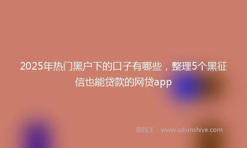 2025年热门黑户下的口子有哪些，整理5个黑征信也能贷款的网贷app
