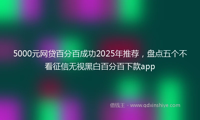5000元网贷百分百成功2025年推荐，盘点五个不看征信无视黑白百分百下款app