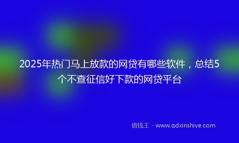 2025年热门马上放款的网贷有哪些软件，总结5个不查征信好下款的网贷平台