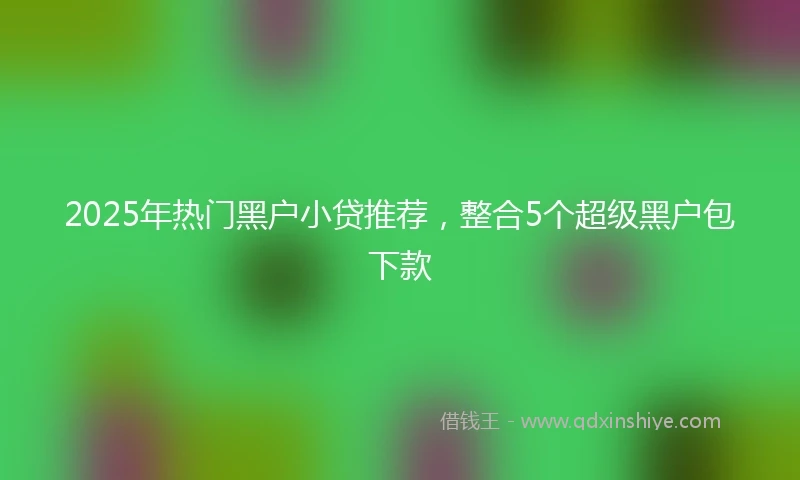 2025年热门黑户小贷推荐，整合5个超级黑户包下款