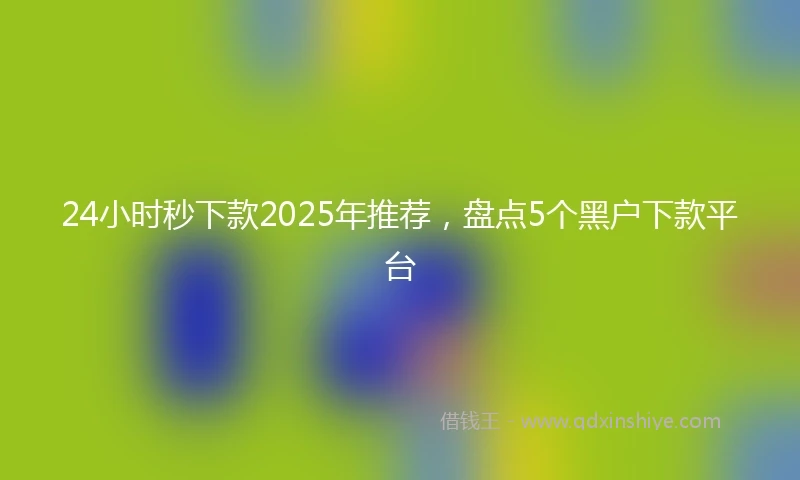 24小时秒下款2025年推荐，盘点5个黑户下款平台