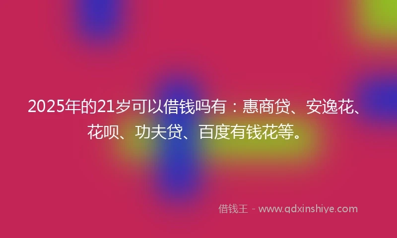 2025年的21岁可以借钱吗有：惠商贷、安逸花、花呗、功夫贷、百度有钱花等。
