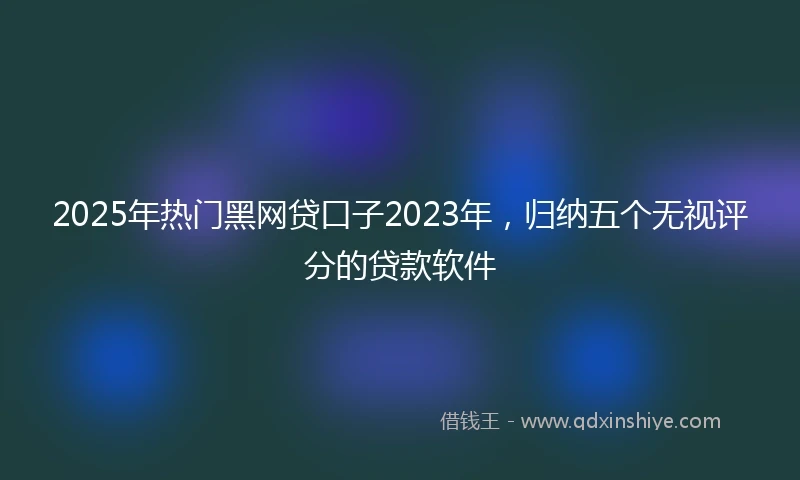 2025年热门黑网贷口子2023年，归纳五个无视评分的贷款软件