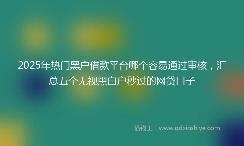 2025年热门黑户借款平台哪个容易通过审核，汇总五个无视黑白户秒过的网贷口子