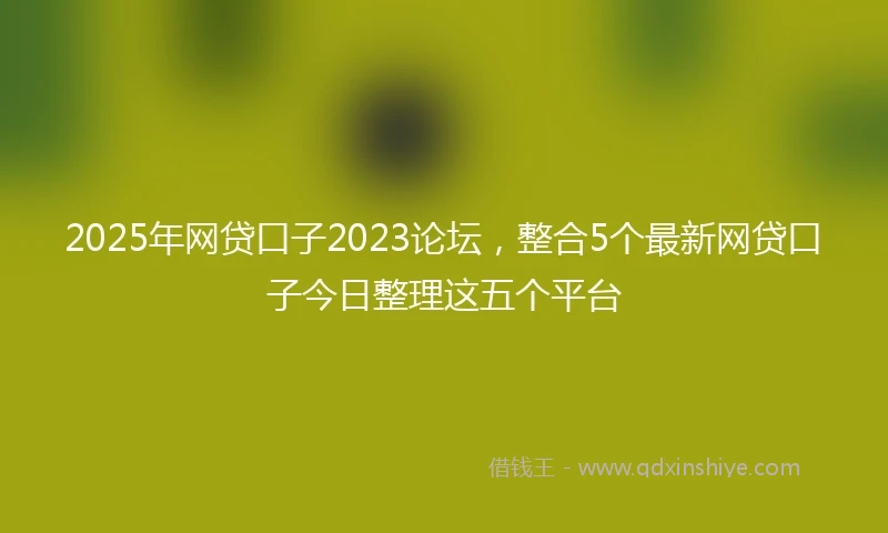 2025年网贷口子2023论坛，整合5个最新网贷口子今日整理这五个平台