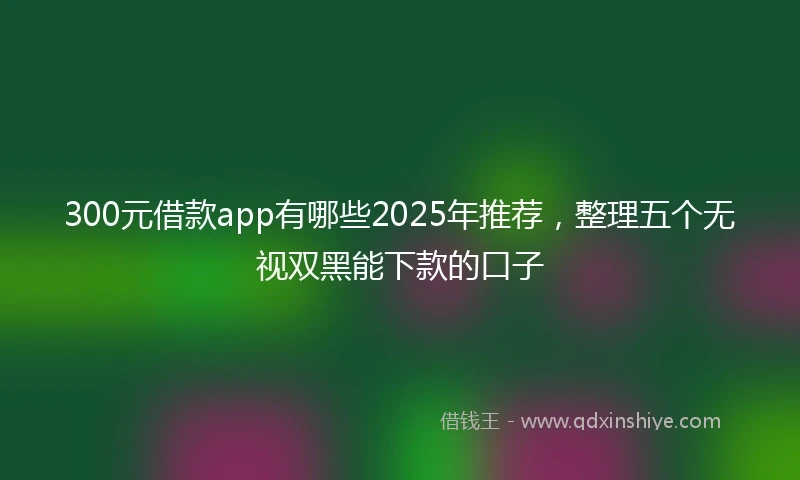 300元借款app有哪些2025年推荐，整理五个无视双黑能下款的口子