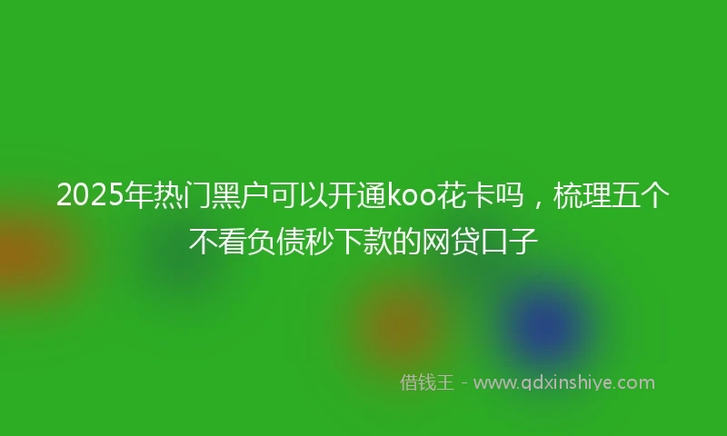 2025年热门黑户可以开通koo花卡吗，梳理五个不看负债秒下款的网贷口子